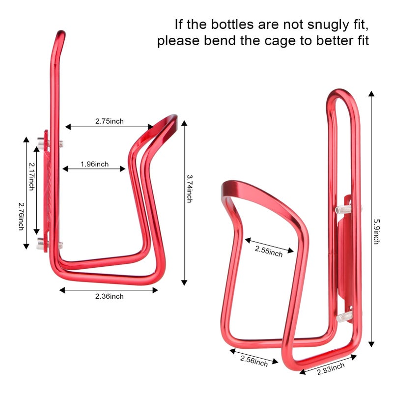 FiveBox Bike Water Bottle Cage, 1Pack Cycling Bicycle Water Bottle Cage Holder Bracket for Mountain Bike MTB Road Bike, Bike Accessories, Made of Lightweight Aluminum Alloy (Red) - Image 4